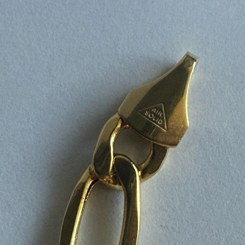 saks fifth avenue 14K Gold Mens Bracelet Figaro Made In Italy NWT $3770
